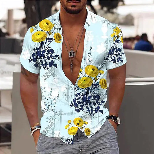 Summer Hawaiian Floral Shirts For Men