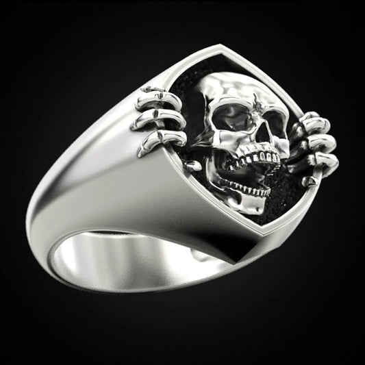 Neo-Gothic Antique Skull Unisex Finger Ring