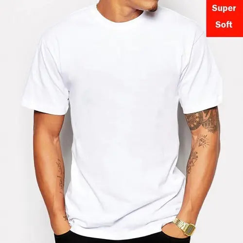 Man Summer Super soft white T shirts Men Short Sleeve