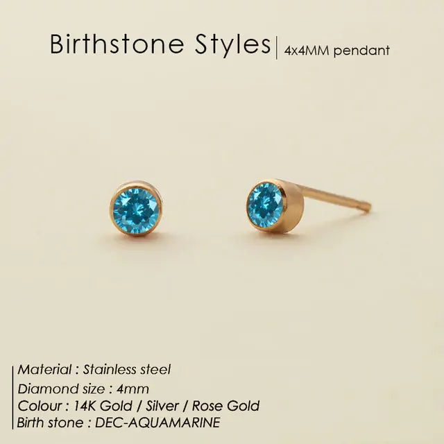 Fashion 12 Colors Crystal Stud Earrings